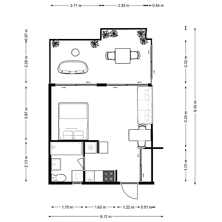 Apartment Honeymoon Corner Suite, Sun-all-day Terrace On The Of *